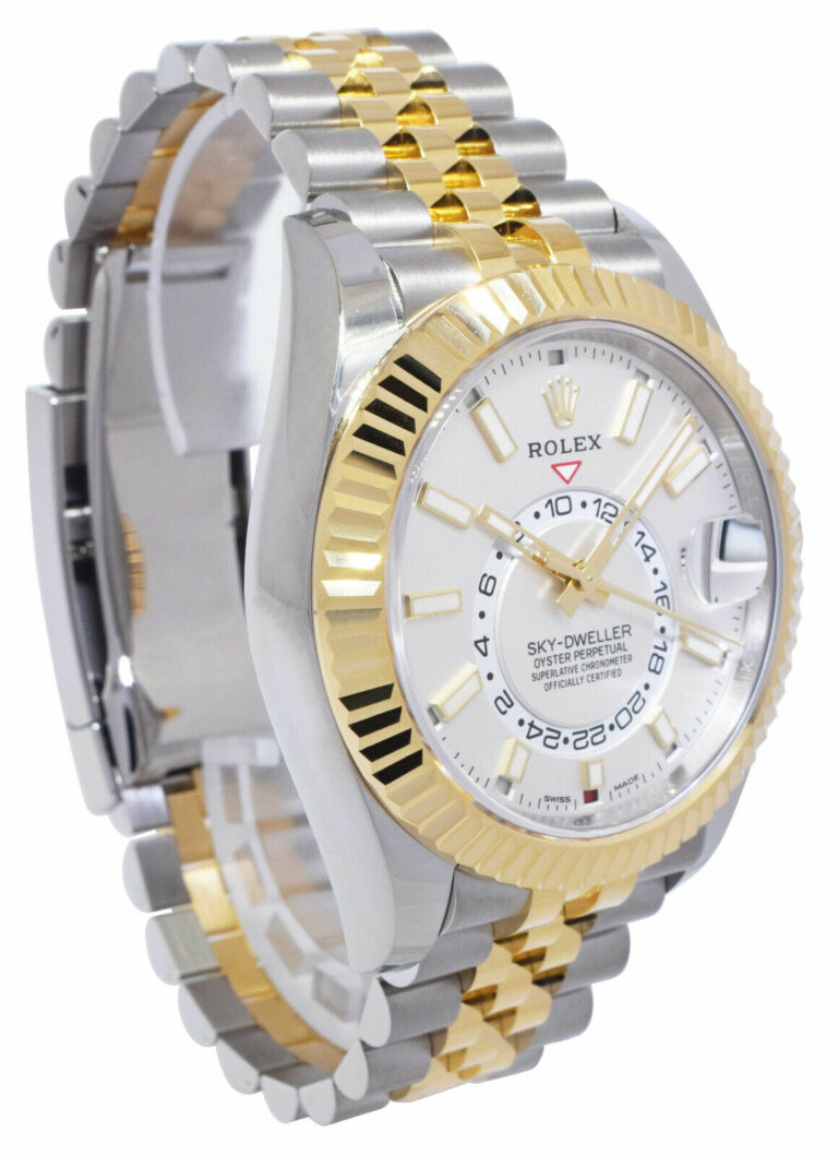 NEW Rolex Sky-Dweller White Dial 18k YG 
Steel 42mm Watch B/P '22 326933