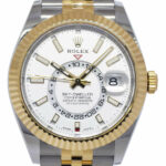 NEW Rolex Sky-Dweller White Dial 18k YG 
Steel 42mm Watch B/P '22 326933