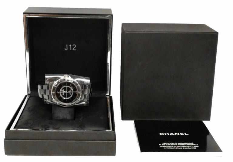 NOS Chanel J12 Black Ceramic 
Steel 42mm Automatic Midsize Watch B/B H2980