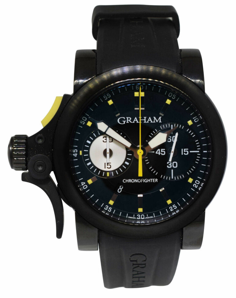 NOS Graham Chronofighter RAC Trigger Black Dial 46mm Watch B/P 2TRAB.B01A