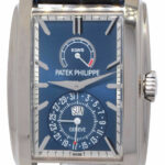 NOS Patek Philippe Gondolo 8 Days Day/Day 18k WG Blue Dial Watch Archive 5200G