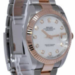 NOS Rolex Datejust  18k Rosegold/ Steel 41 MOP Diamond Dial Watch B/P '21 126331