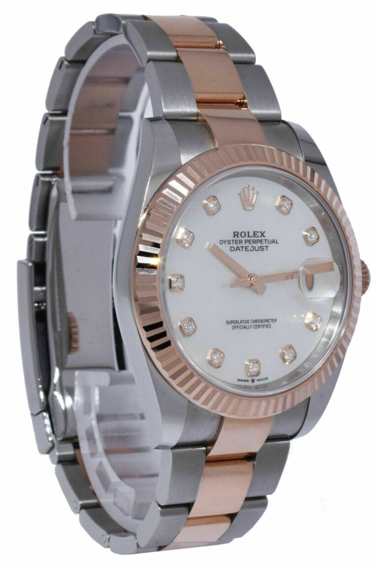 NOS Rolex Datejust  18k Rosegold/ Steel 41 MOP Diamond Dial Watch B/P '21 126331