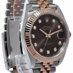 NOS Rolex Datejust 41 18k Rose Gold/Steel Chocolate Diamond Watch B/P '21 126331