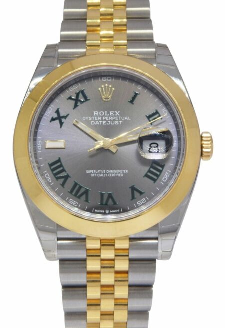 NOS Rolex Datejust 41 18k YG/Steel Wimbledon Dial Mens Watch BP '19 126303