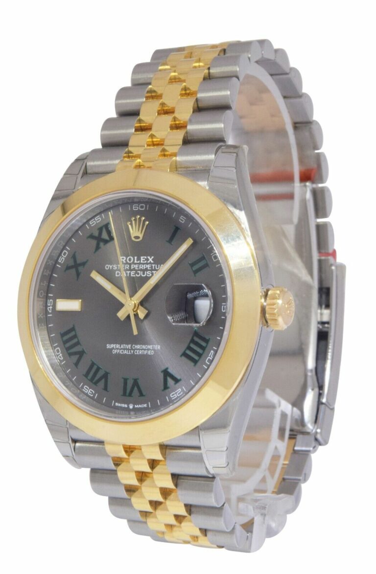 NOS Rolex Datejust 41 18k YG/Steel Wimbledon Dial Mens Watch BP '19 126303