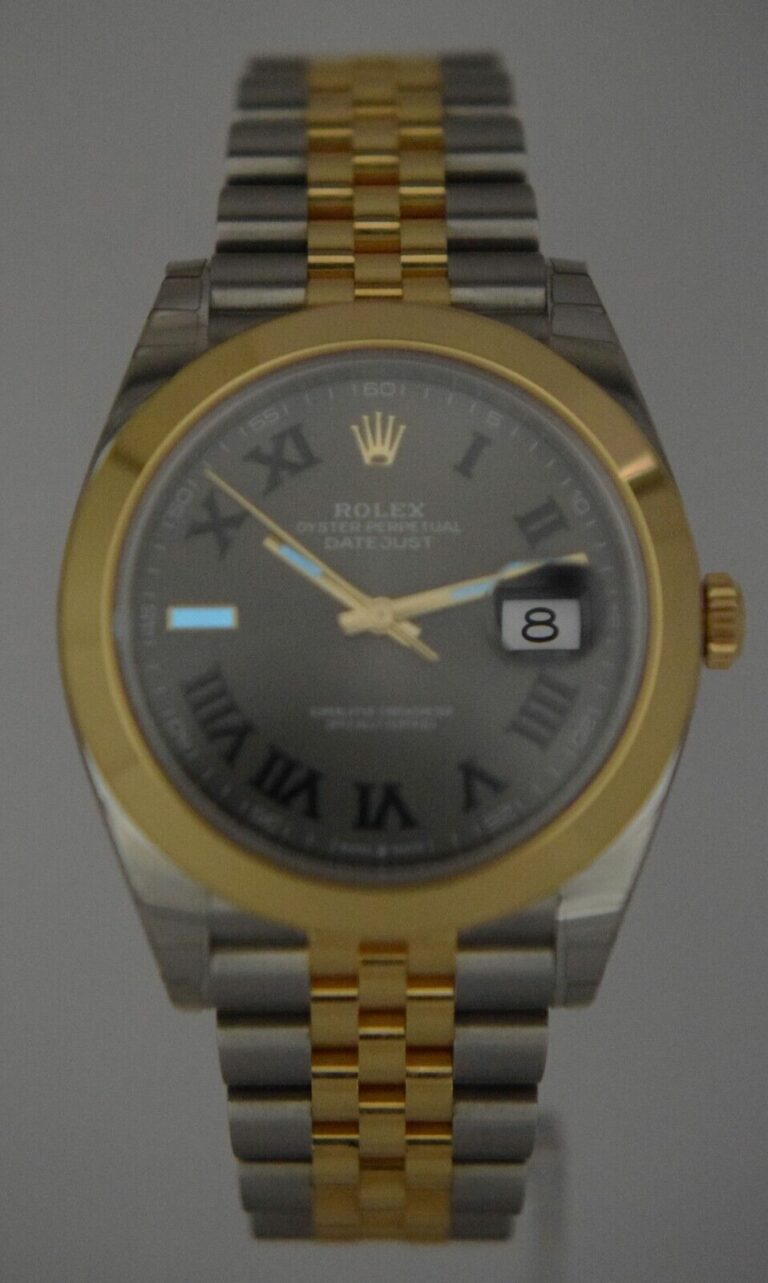 NOS Rolex Datejust 41 18k YG/Steel Wimbledon Dial Mens Watch BP '19 126303