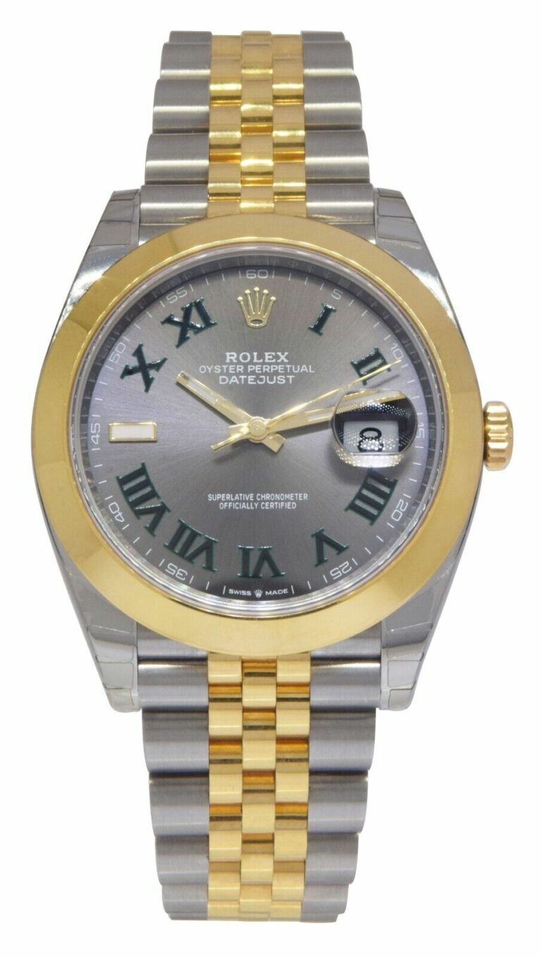 NOS Rolex Datejust 41 18k YG/Steel Wimbledon Dial Mens Watch BP '19 126303