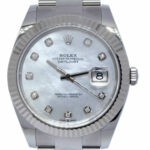 Rolex Datejust 41 Steel 
18k WG MOP Diamond Dial Watch +Card '22 126334