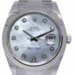 Rolex Datejust 41 Steel 
18k WG MOP Diamond Dial Watch +Card '22 126334