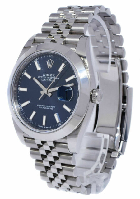 NOS Rolex Datejust 41 Steel Blue Dial Jubilee Bracelet Mens Watch B/P '20 126300