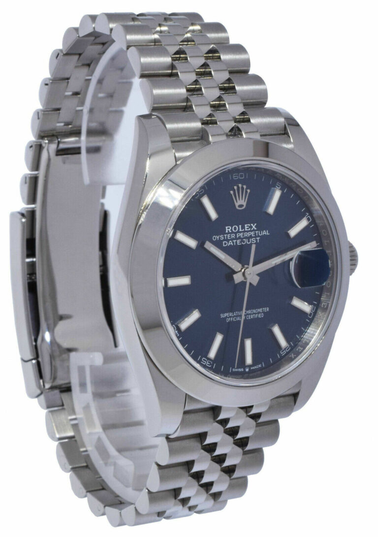 NOS Rolex Datejust 41 Steel Blue Dial Jubilee Bracelet Mens Watch B/P '21 126300