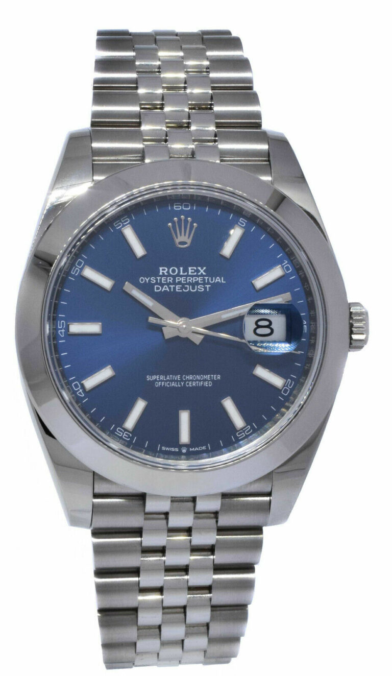 NOS Rolex Datejust 41 Steel Blue Dial Jubilee Bracelet Mens Watch B/P '21 126300