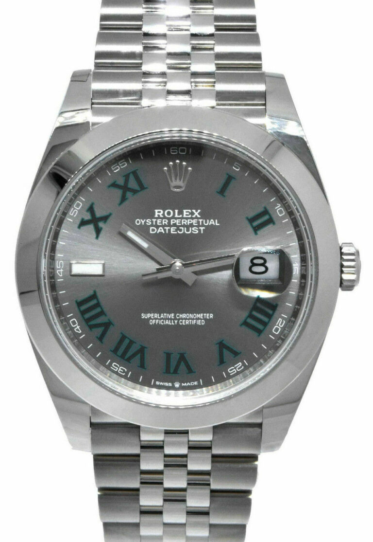 NEW Rolex Datejust 41 Steel Gray Wimbledon Dial Jubilee Watch B/P '24 126300