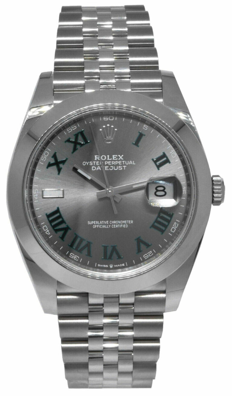 NEW Rolex Datejust 41 Steel Gray Wimbledon Dial Jubilee Watch B/P '24 126300