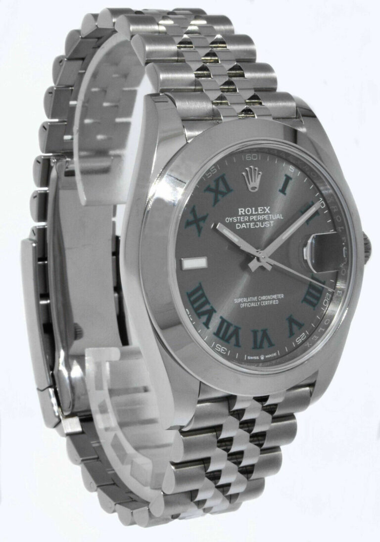 NEW Rolex Datejust 41 Steel Gray Wimbledon Dial Jubilee Watch B/P '24 126300