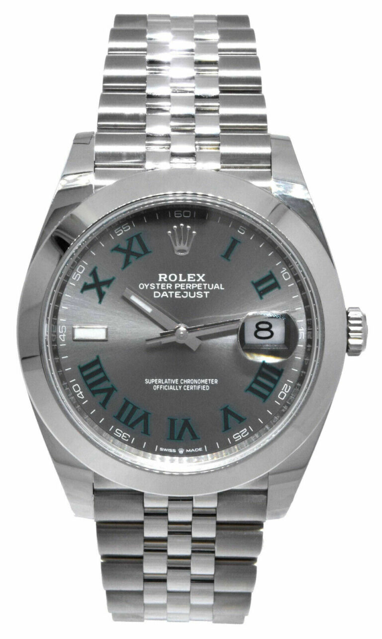 NEW Rolex Datejust 41 Steel Gray Wimbledon Dial Jubilee Watch B/P '24 126300