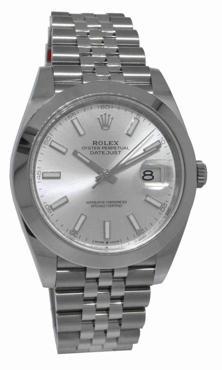 NOS Rolex Datejust 41 Steel Silver Dial Jubilee Bracelet Watch B/P '21 126300