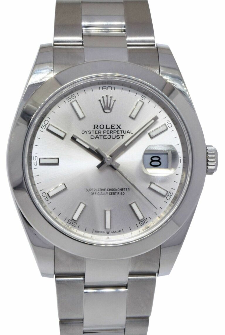 NOS Rolex Datejust 41 Steel Silver Dial Oyster Bracelet Watch B/P '23 126300