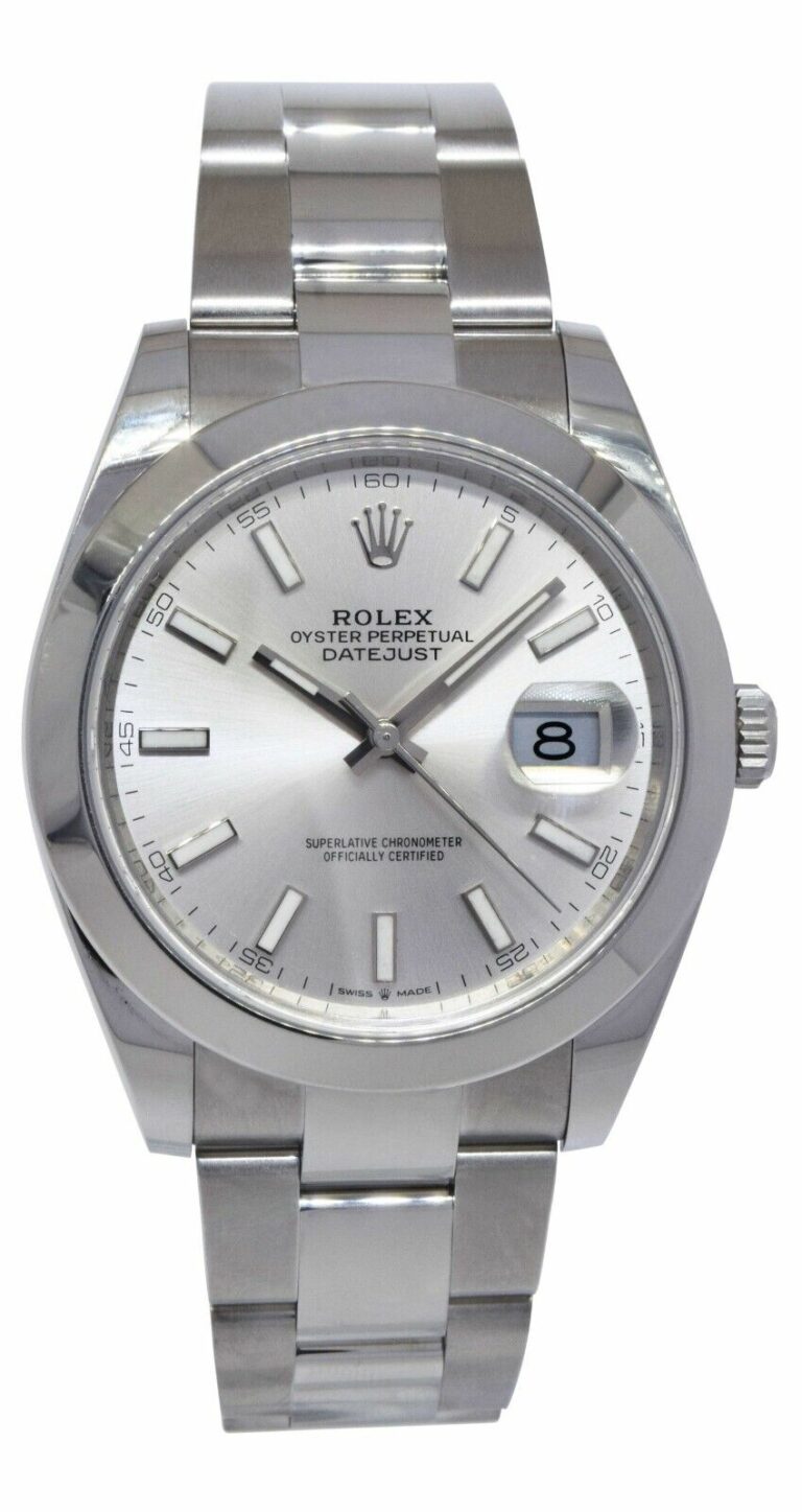 NOS Rolex Datejust 41 Steel Silver Dial Oyster Bracelet Watch B/P '23 126300