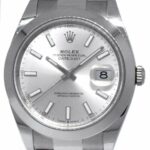 NOS Rolex Datejust 41 Steel Silver Dial Oyster Bracelet Watch B/P '23 126300