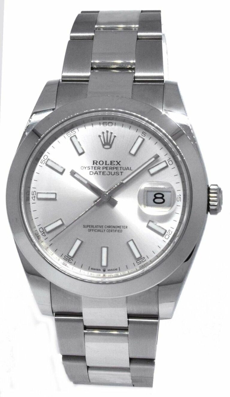 NOS Rolex Datejust 41 Steel Silver Dial Oyster Bracelet Watch B/P '23 126300