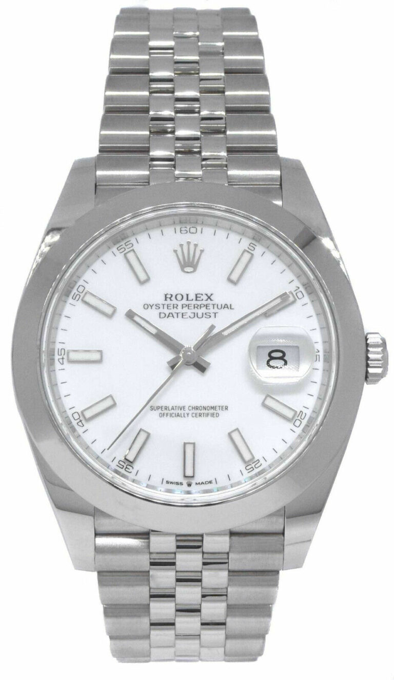 NOS Rolex Datejust 41 Steel White Dial Jubilee Bracelet Watch B/P '23 126300