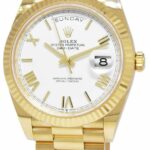 NOS Rolex Day-Date 40 President 18k Yellow Gold White Dial Watch B/P '21 228238