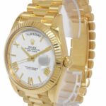 NOS Rolex Day-Date 40 President 18k Yellow Gold White Dial Watch B/P '21 228238