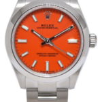 NOS Rolex Oyster Perpetual 31 Steel Coral Red Dial Mens Watch B/P '21 277200