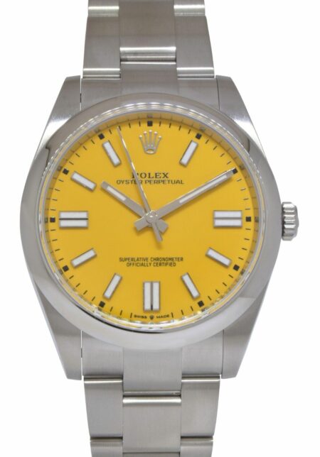 NOS Rolex Oyster Perpetual 41 Steel Yellow Dial Mens Watch Box/Papers '20 124300