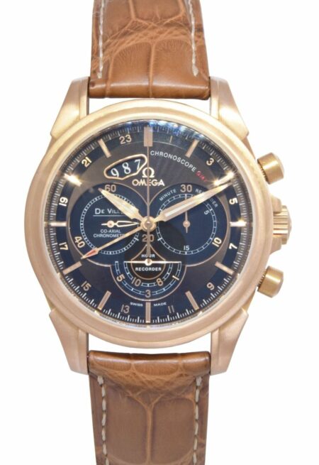 Omega De Ville Chronoscope GMT 18k Rose Gold 44mm Watch Box 422.53.44.52.13.001