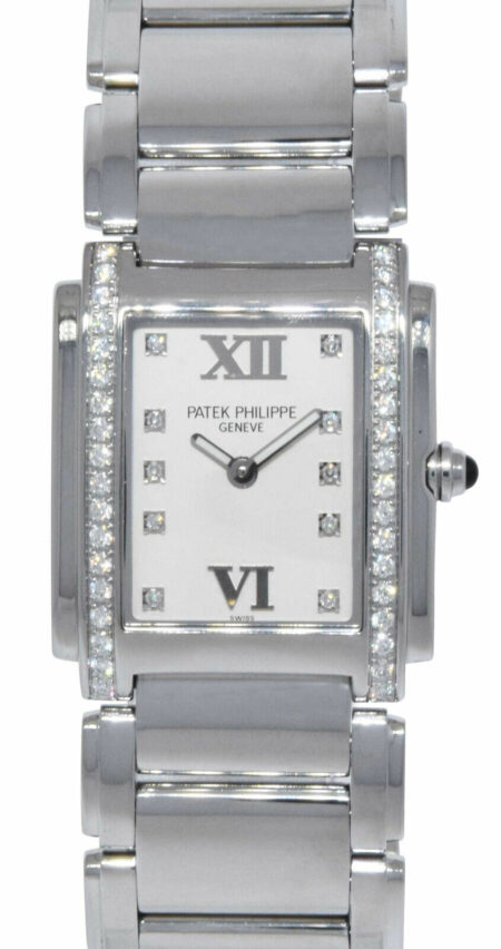 Patek Philippe Twenty~4 Steel 
Diamond Timeless White Ladies Watch 24 4910/10A