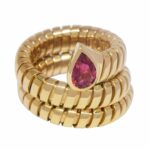 Bvlgari Serpenti Tubogas 18k Yellow Gold 
Ruby Snake Ring