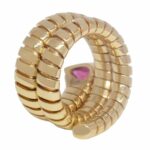 Bvlgari Serpenti Tubogas 18k Yellow Gold 
Ruby Snake Ring