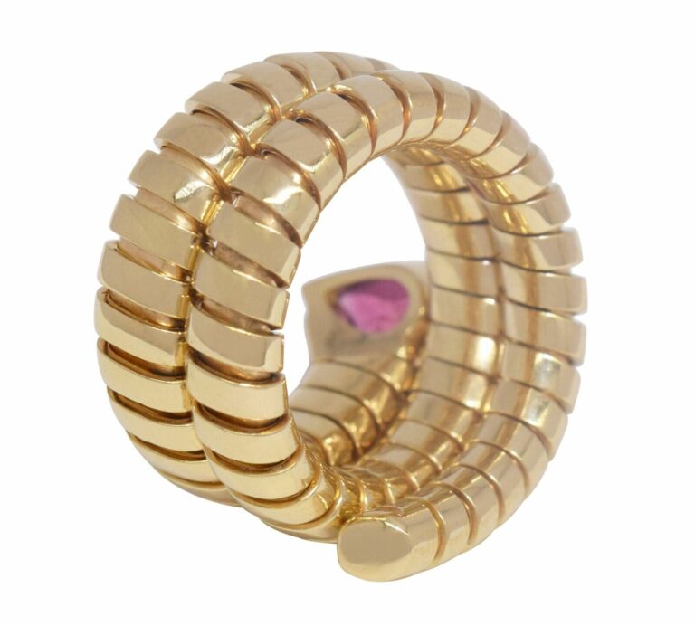 Bvlgari Serpenti Tubogas 18k Yellow Gold 
Ruby Snake Ring