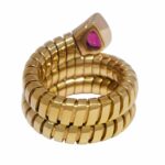 Bvlgari Serpenti Tubogas 18k Yellow Gold 
Ruby Snake Ring