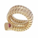 Bvlgari Serpenti Tubogas 18k Yellow Gold 
Ruby Snake Ring