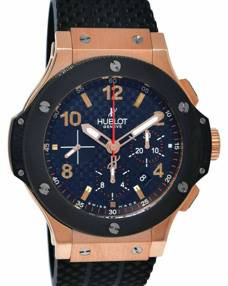 Hublot Big Bang Rose Gold /Ceramic Black Dial 44mm Watch B/P 301.PB.130.RX