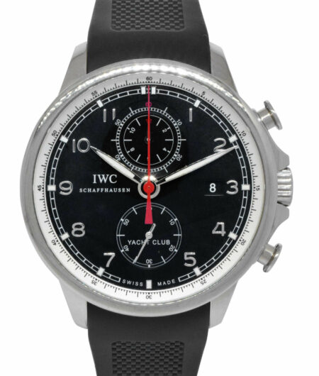 IWC  Portuguese Yacht Club Chronograph Steel Black Dial Watch Box/Papers 3902