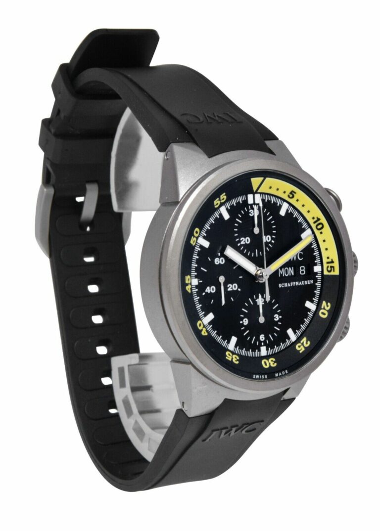 IWC Aquatimer Chronograph Titanium Black/Yellow Mens 42m Watch 3719 IW371918