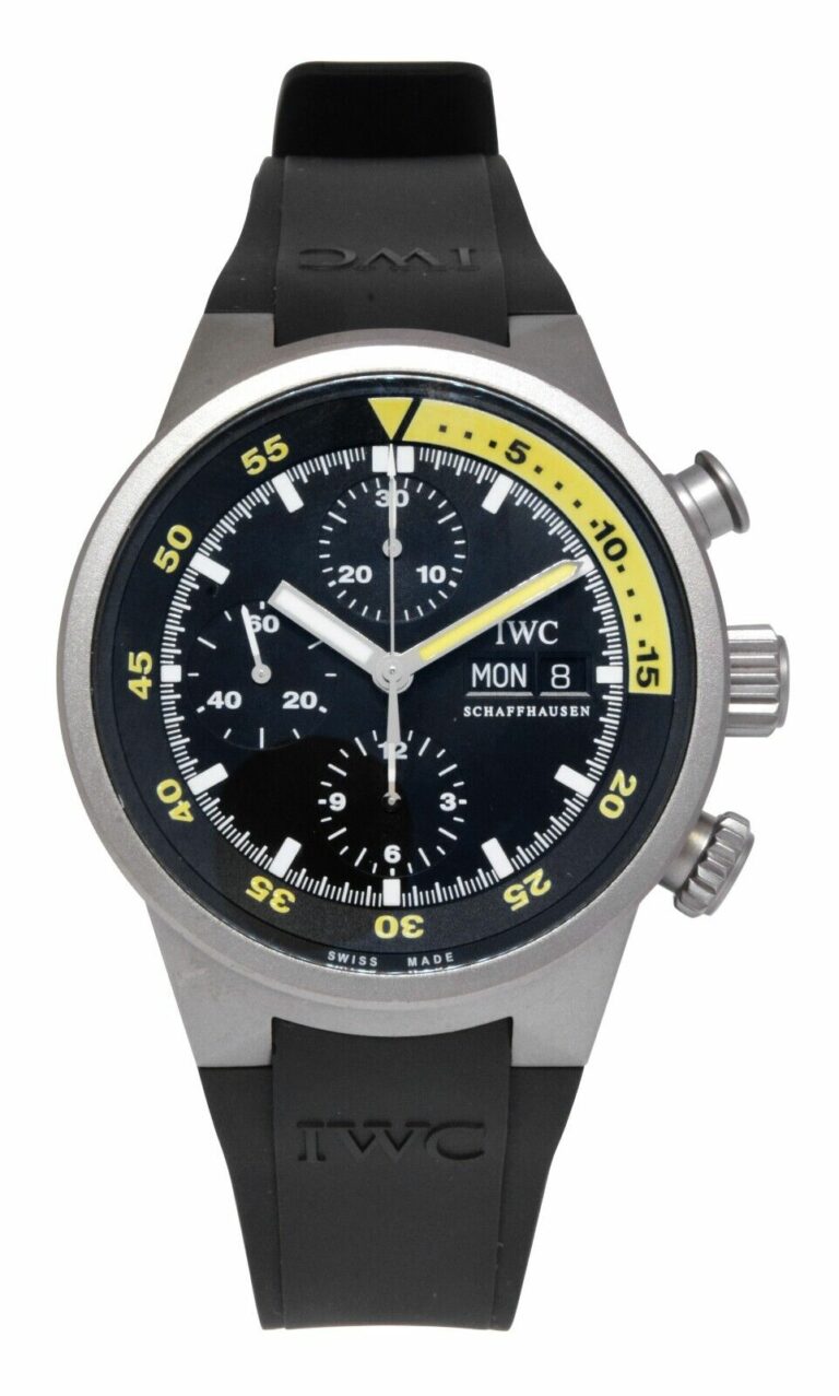 IWC Aquatimer Chronograph Titanium Black/Yellow Mens 42m Watch 3719 IW371918