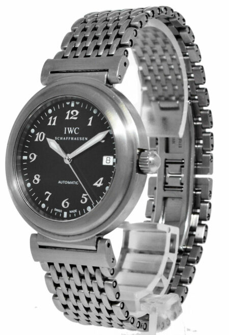 IWC Da Vinci Date Steel Black Dial Mens 37mm Automatic Watch Box/Papers 3528