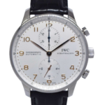 IWC Portuguese Chronograph 3714 Steel Silver Dial 41mm Automatic Watch IW371445