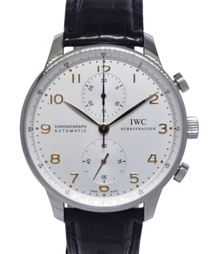 IWC Portuguese Chronograph 3714 Steel Silver Dial 41mm Automatic Watch IW371445