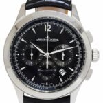 Jaeger Lecoultre Master Control Chronograph Steel Black 40mm Watch 174.8.C1