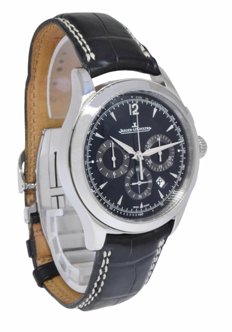 Jaeger Lecoultre Master Control Chronograph Steel Black 40mm Watch 174.8.C1