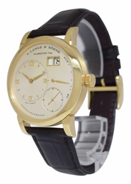 A. Lange & Sohne Lange 1 Yellow Gold Silver Ivory Dial 38.5mm Watch 101.021