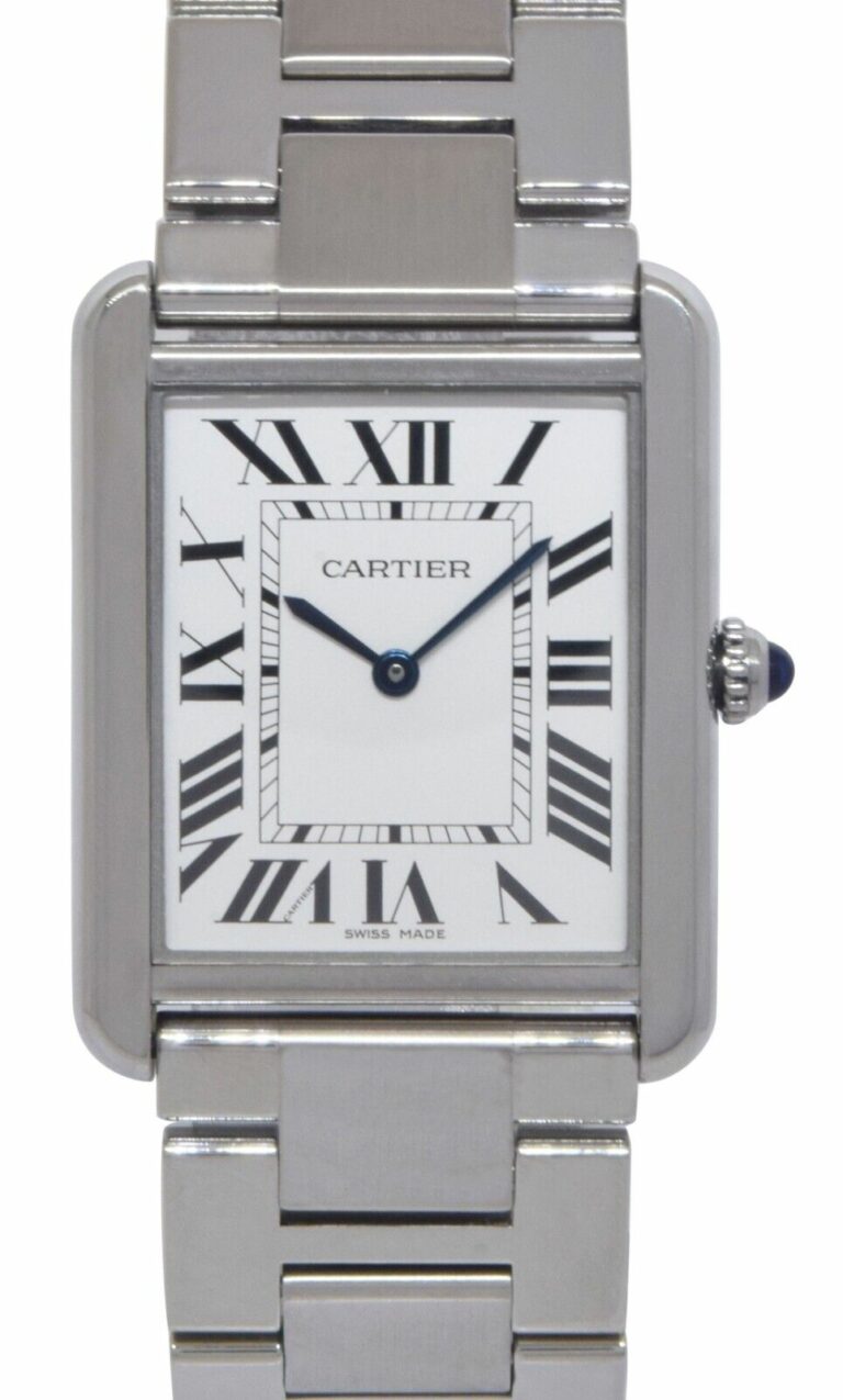 Cartier Tank Solo Large Steel Silver Dial Quartz Mens Watch W5200014 3169