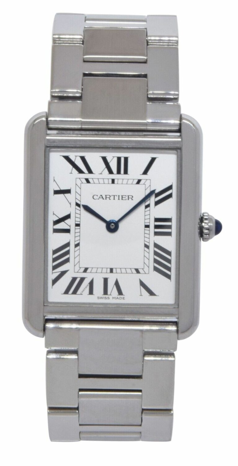 Cartier Tank Solo Large Steel Silver Dial Quartz Mens Watch W5200014 3169